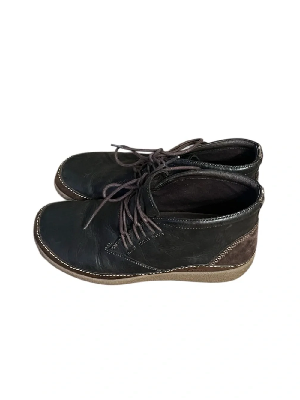 Chaco Men's Black Leather Chukka Boots with Brown Welt
